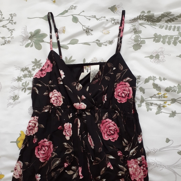 ❤ Black and Pink Floral Summer Maxidress S - Picture 2 of 5